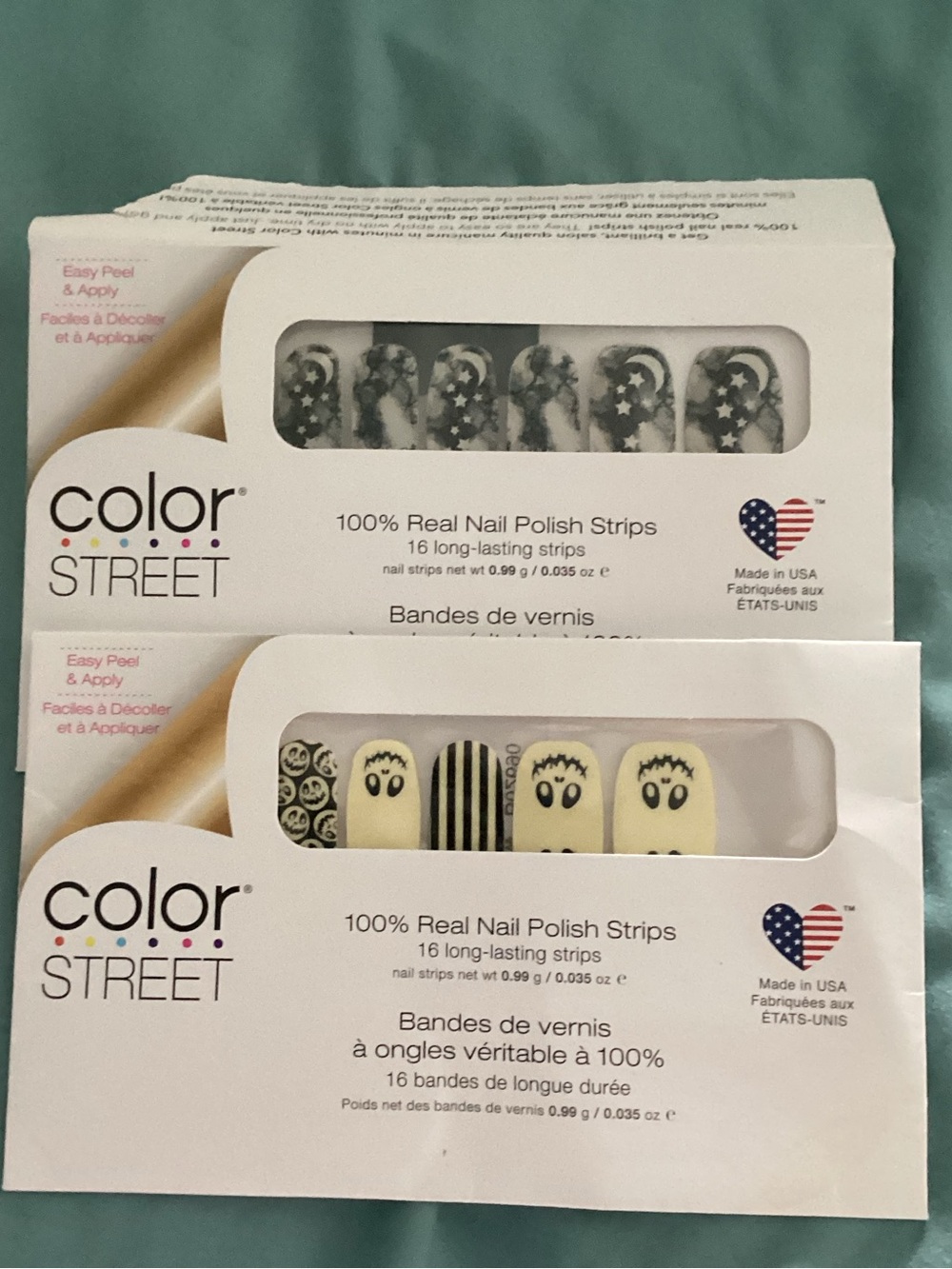 Color Street Yellow Nail Strips with Black Ghost Accents